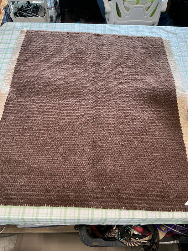 Western Saddle Pad – Brown with Tan Fleece, 38" x 34" | Used, Good