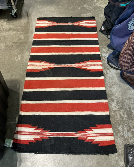 western saddle blanket dark orange black 28x60