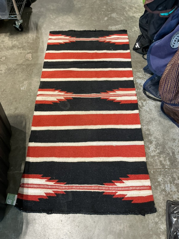 Western Saddle Blanket – Dark Orange & Black, 28" x 60" | Used, Good