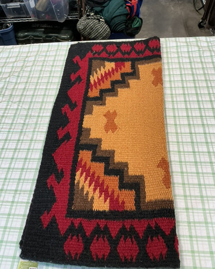 western saddle blanket brown black dark red 33.5x38 