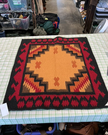 western saddle blanket brown black dark red 33.5x38 