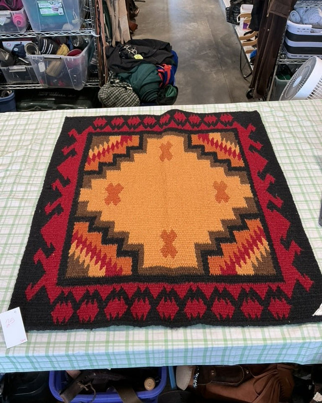 western saddle blanket brown black dark red 33.5x38 