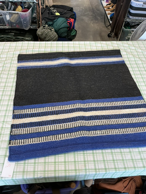 Western Saddle Blanket – Blue/Black, 33" x 33" | Used, Good
