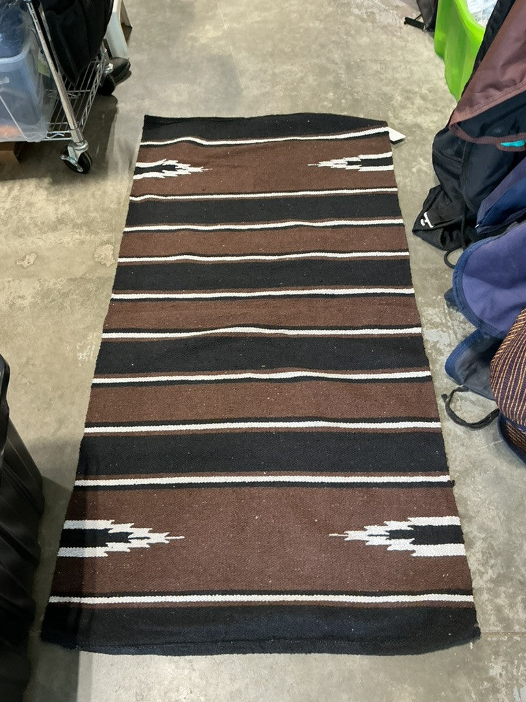 western saddle blanket dark brown / black 32x65 