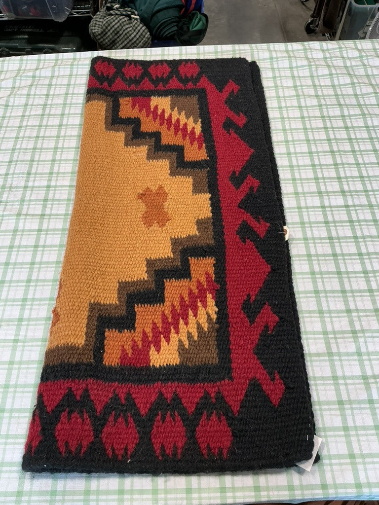 western saddle blanket brown black dark red 33.5x38 