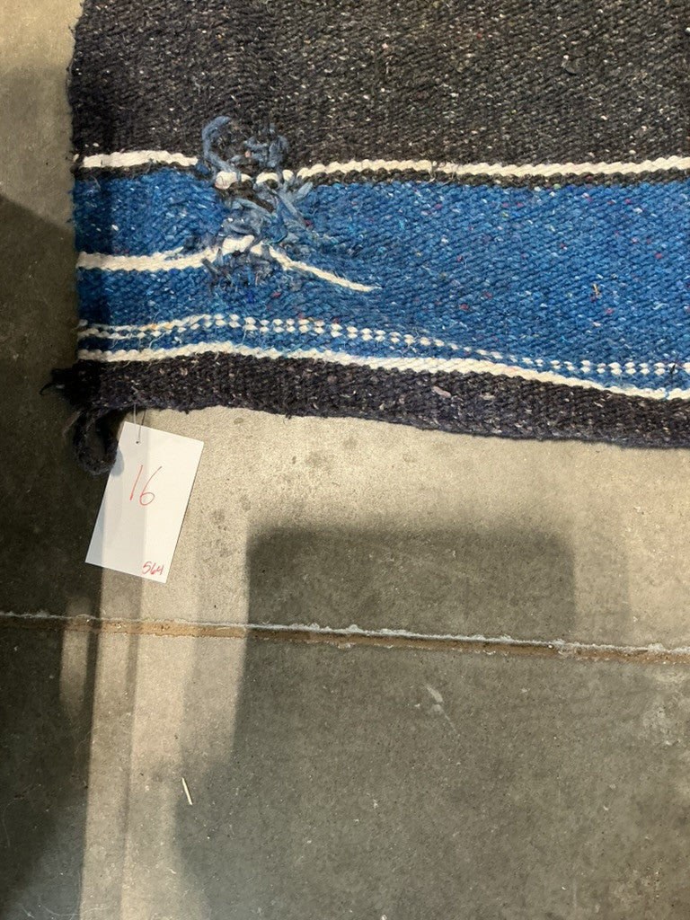western saddle blanket blue/black 27x61