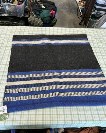 western saddle blanket blue/black 33x33 