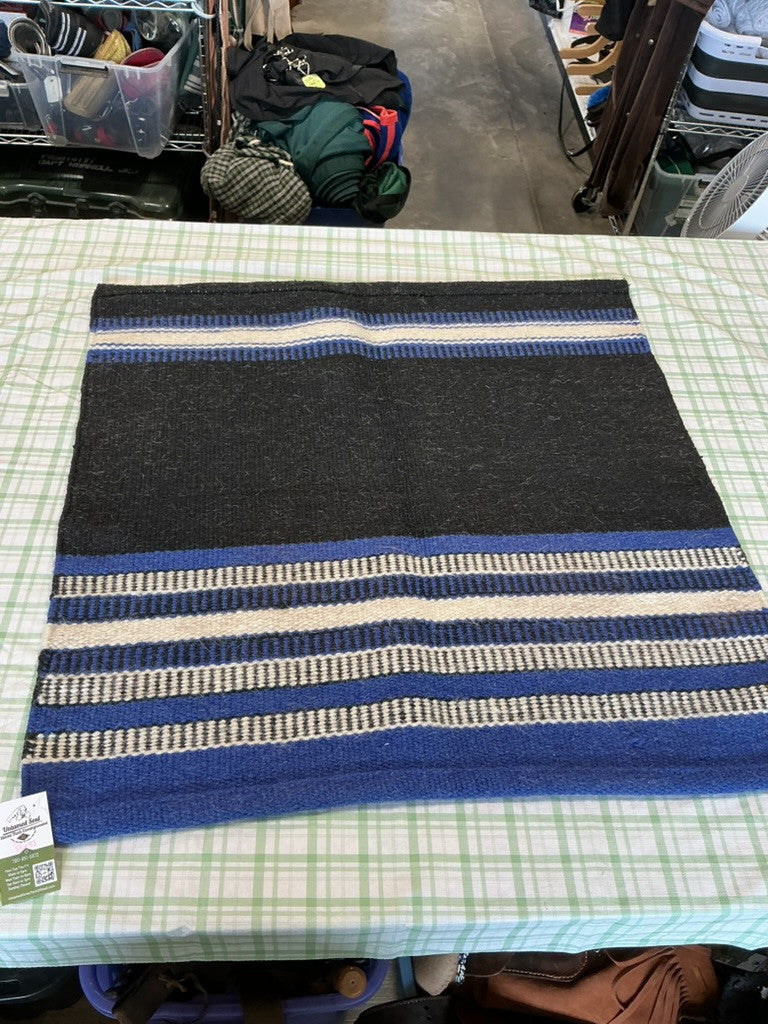 western saddle blanket blue/black 33x33 