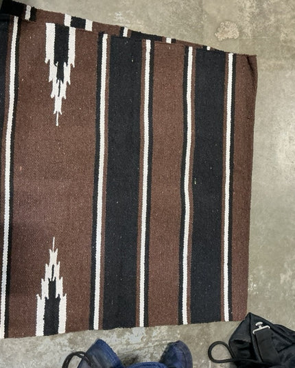 western saddle blanket dark brown / black 32x65 