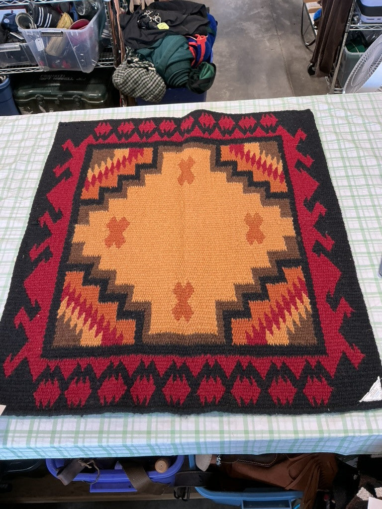 western saddle blanket brown black dark red 33.5x38 