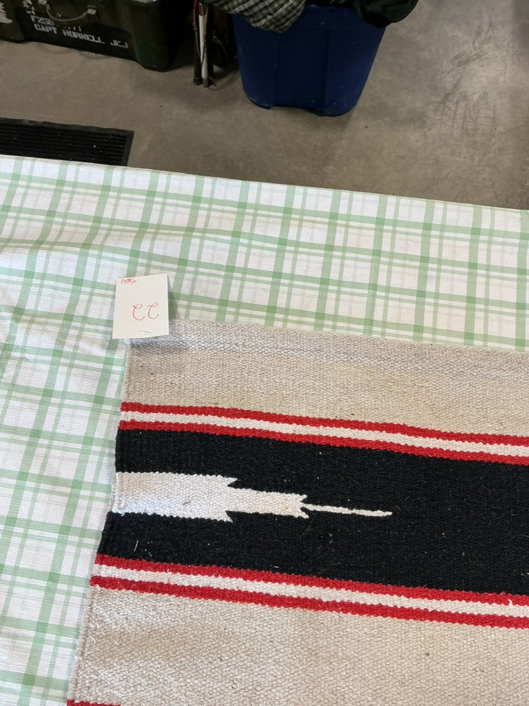 western saddle blanket red/black/tan 28x61.5 