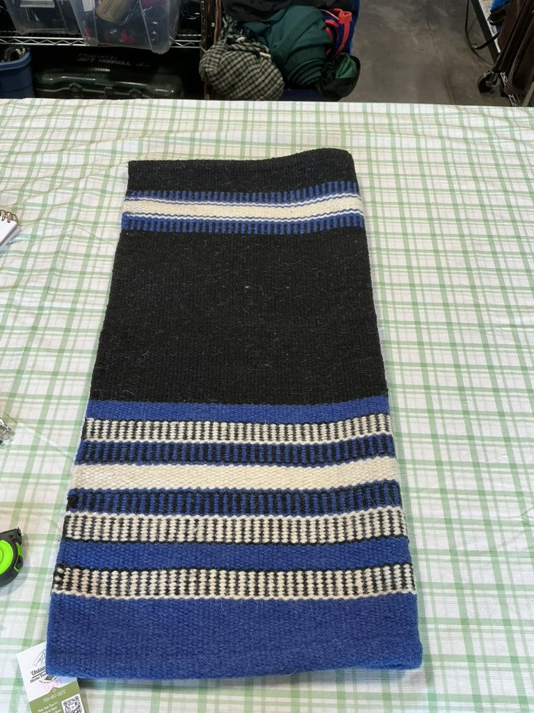 western saddle blanket blue/black 33x33 