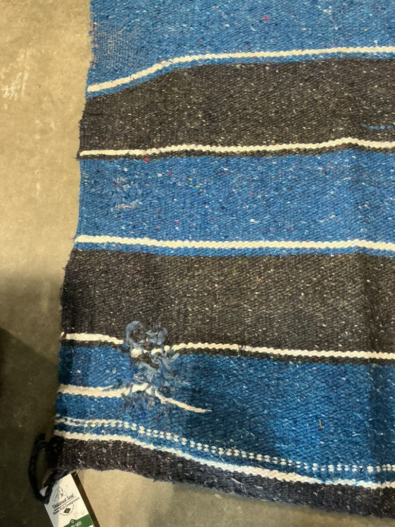western saddle blanket blue/black 27x61
