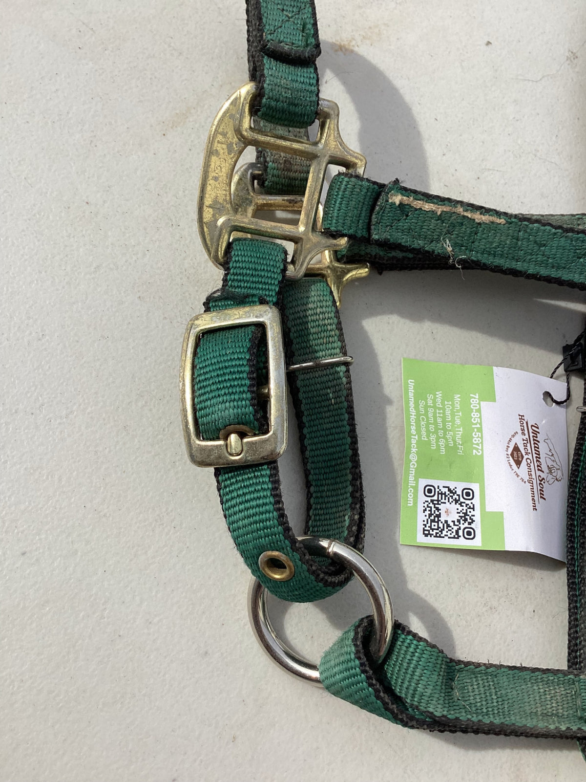 halter nylon dark green yearling pony size 