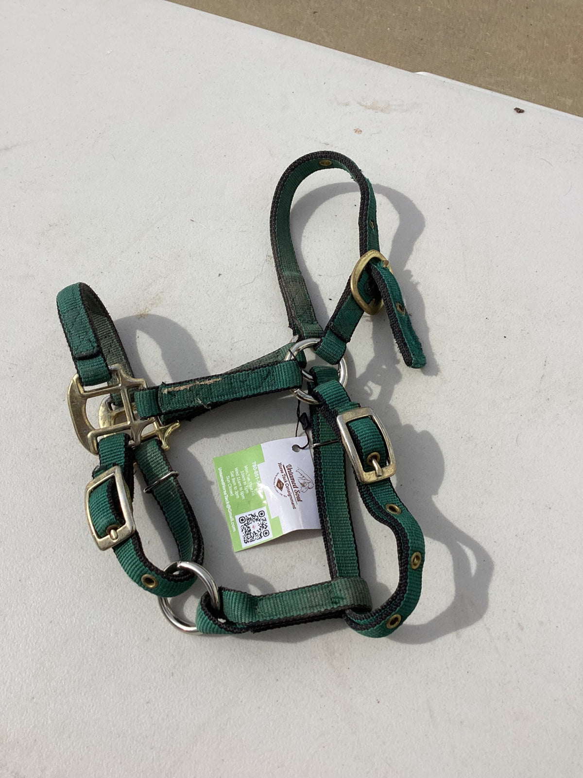 halter nylon dark green yearling pony size 