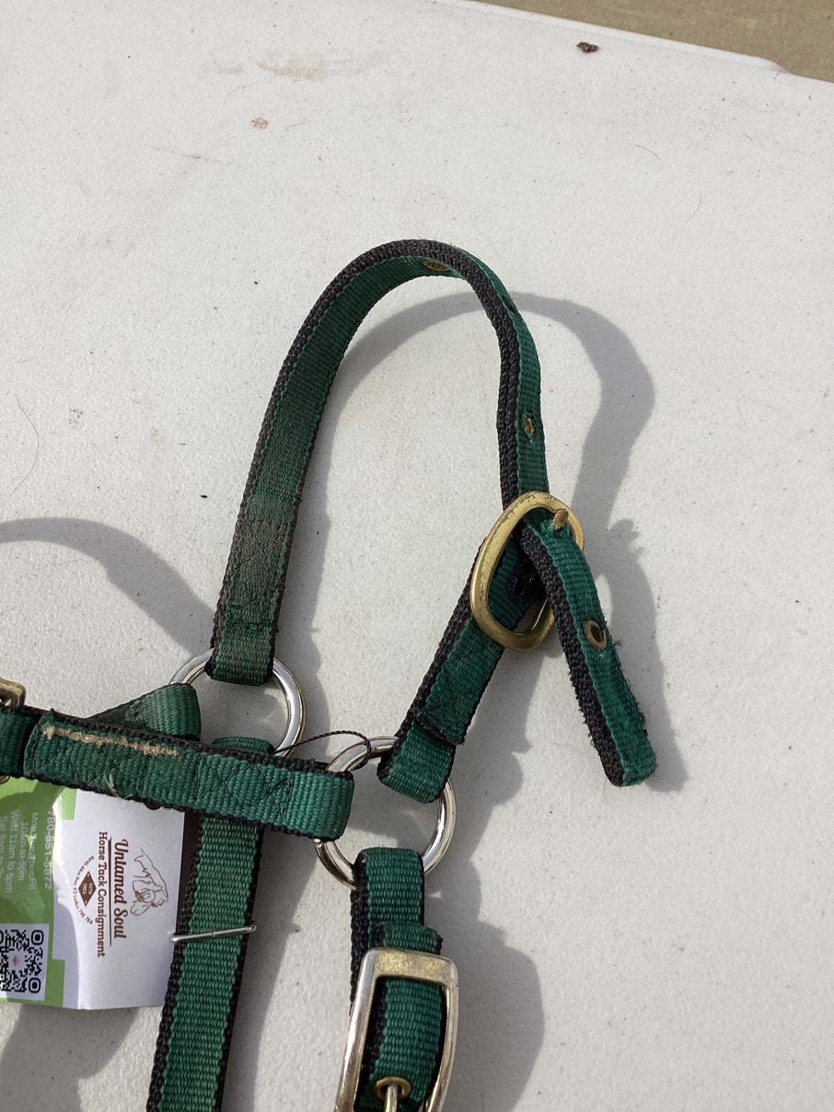 halter nylon dark green yearling pony size 