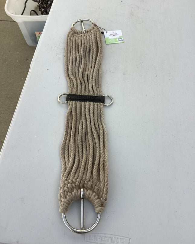 western rope cinch 29" white 