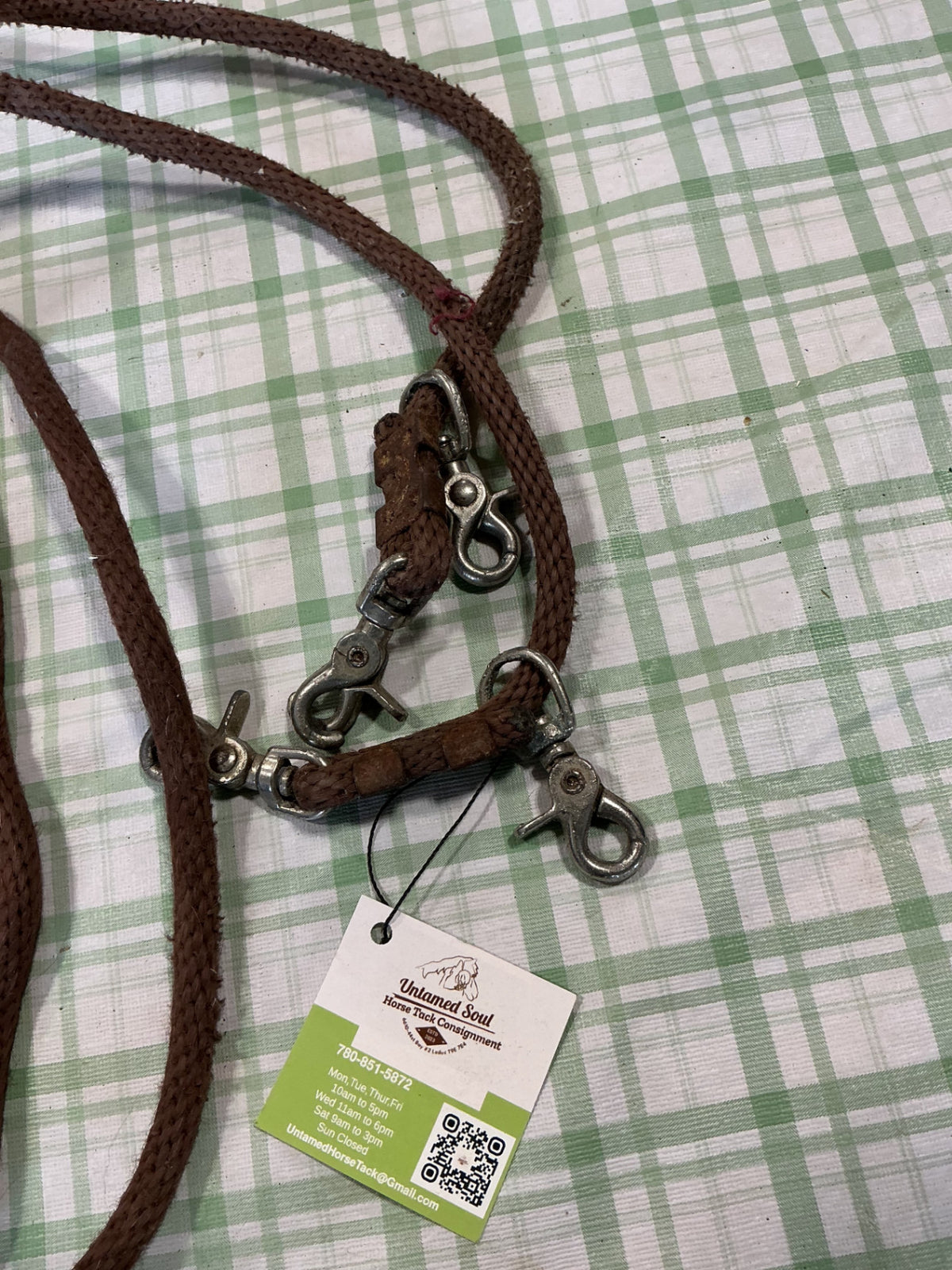 long reins brown nylon