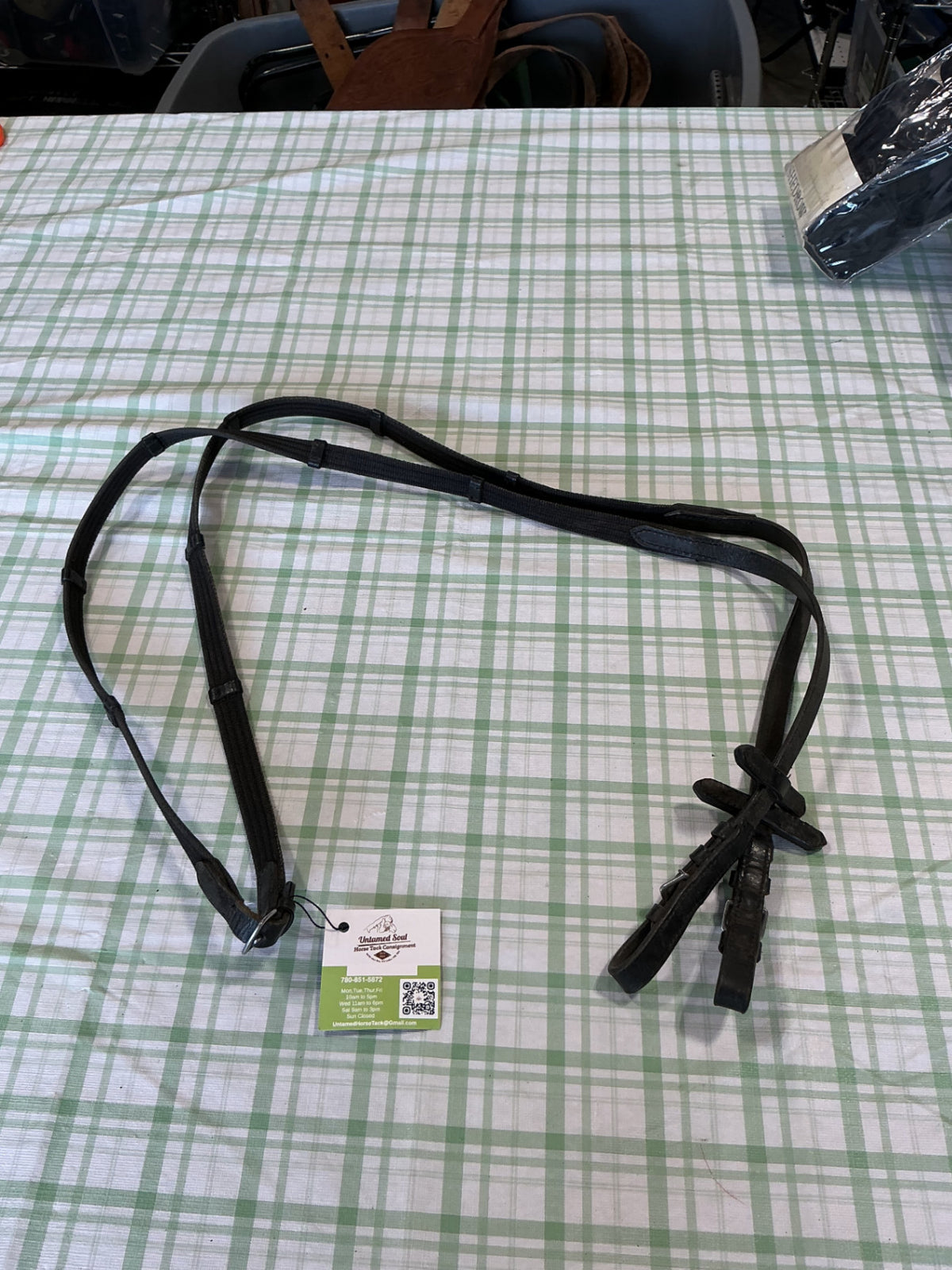 english riding reins black nylon 