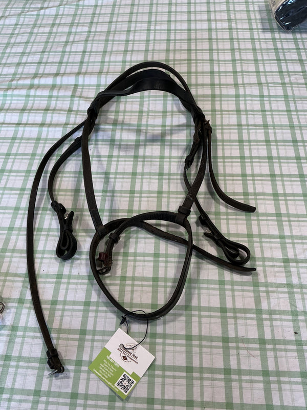 English Bridle – Classic Dark Brown Leather, Medium (B) | Used, Good
