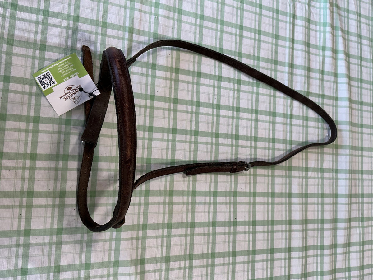 english nose band brown leather 