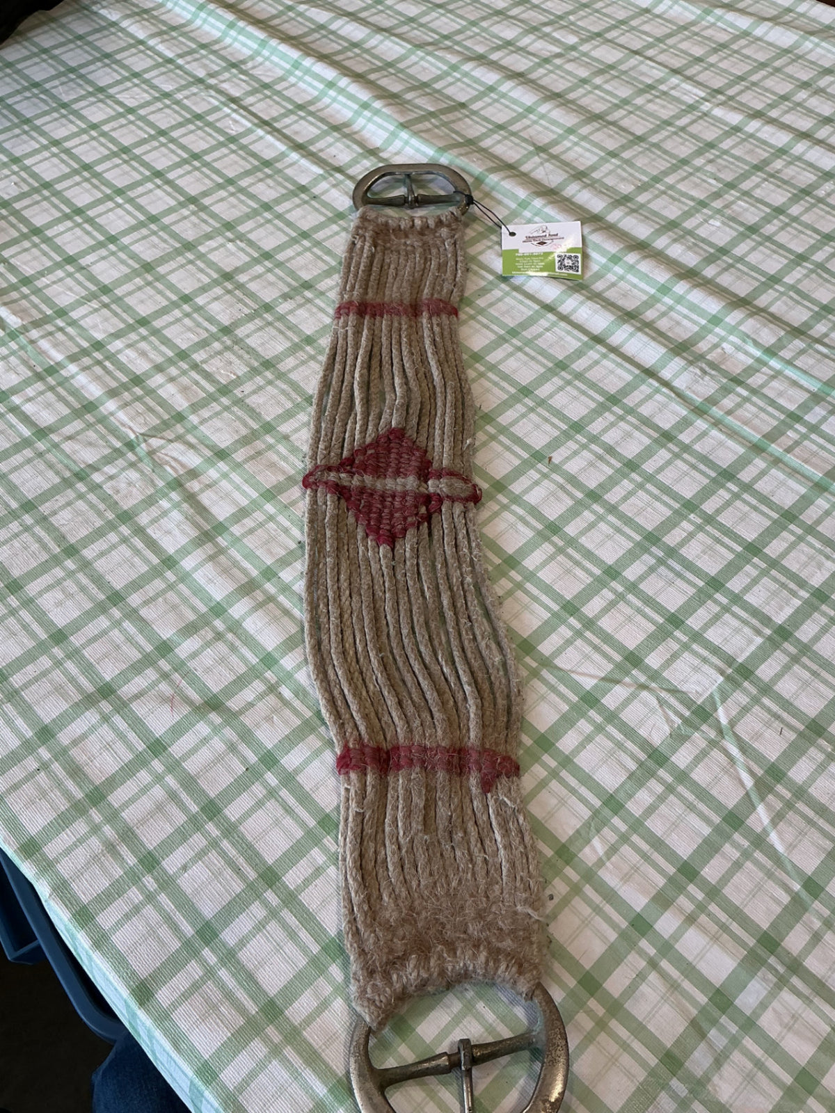 western cinch rope 29" white and red 