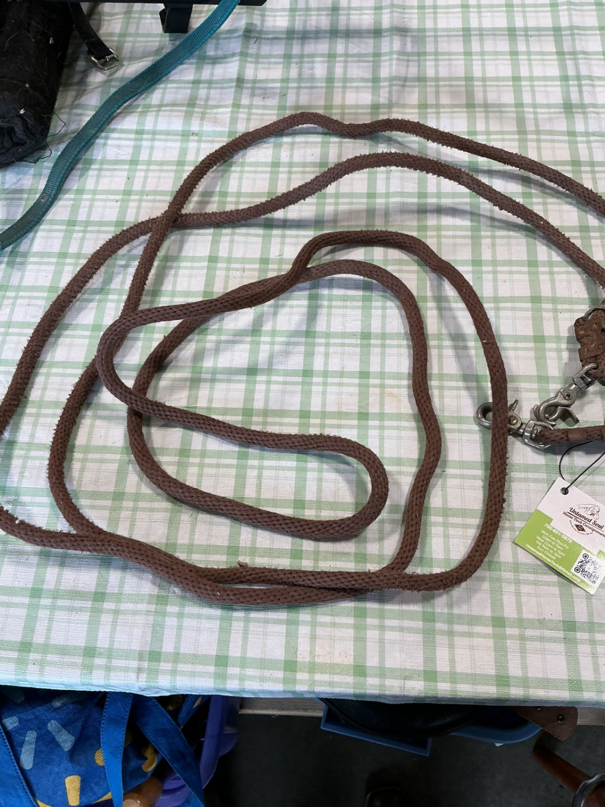 long reins brown nylon