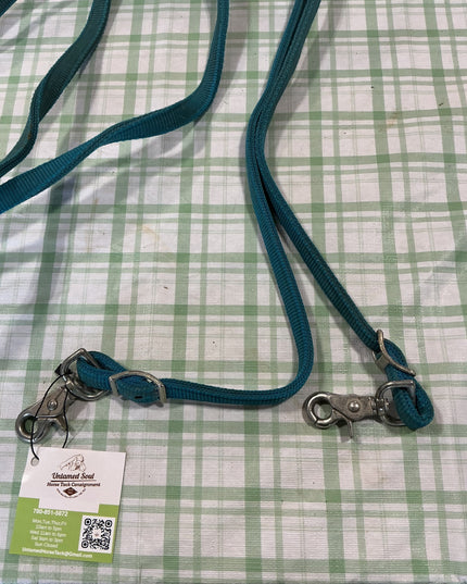 extra long reins blue nylon 
