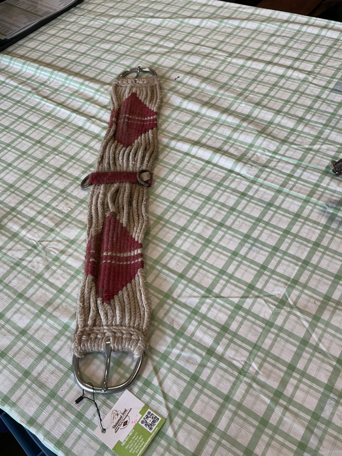 western rope cinch red and white 30"