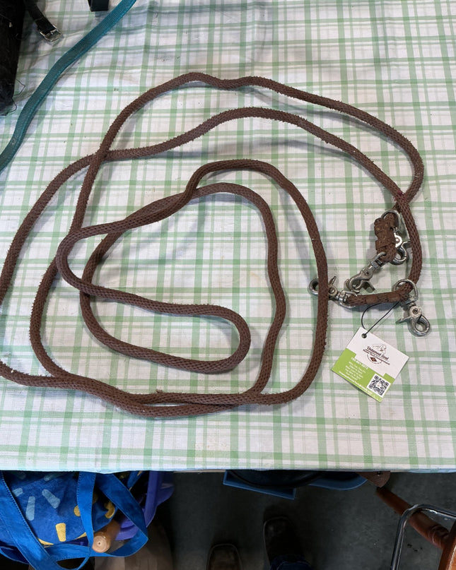 long reins brown nylon
