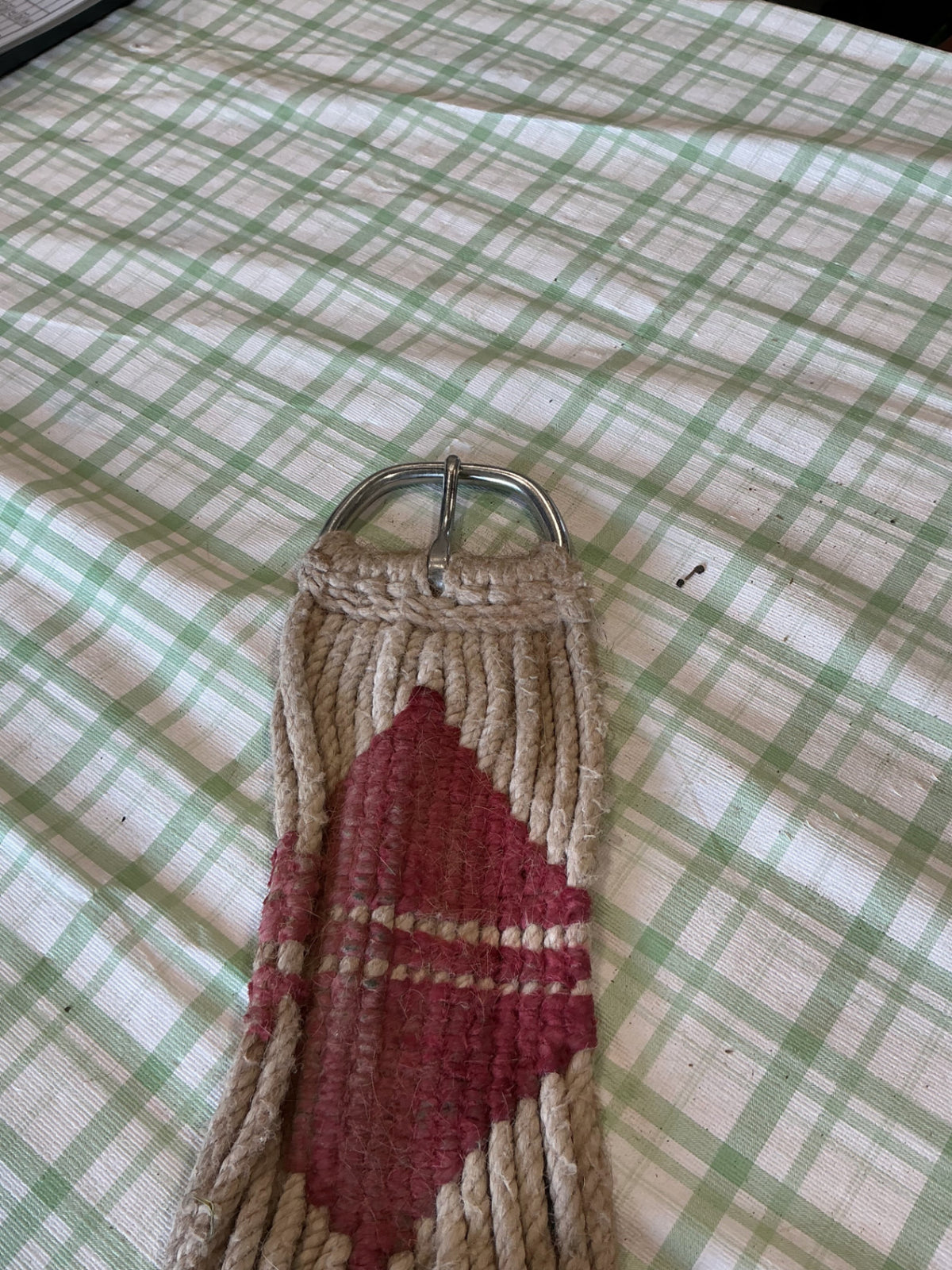 western rope cinch red and white 30"