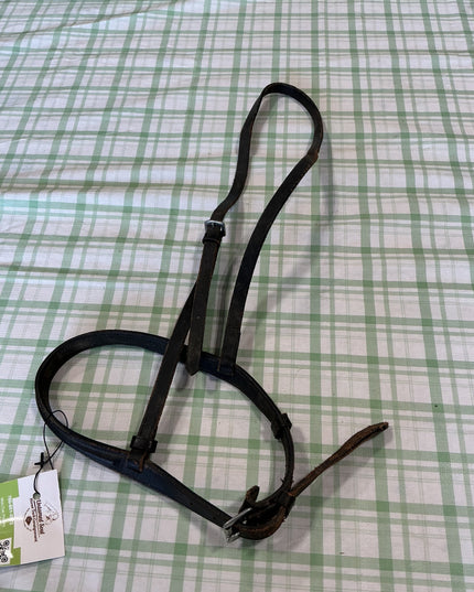english nose band leather dark brown/black