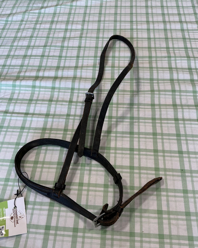 english nose band leather dark brown/black