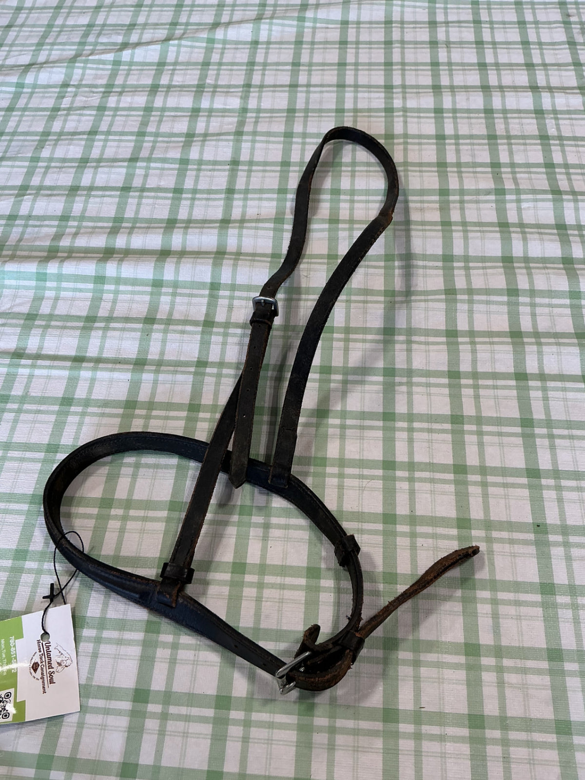 english nose band leather dark brown/black
