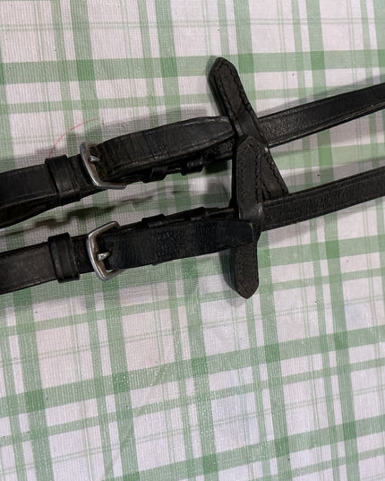 english riding reins black nylon 