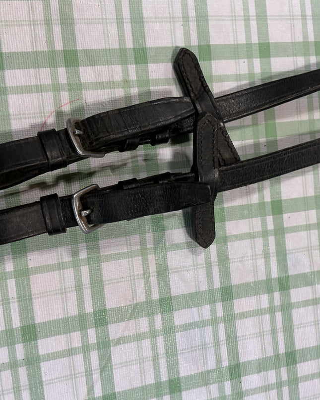 english riding reins black nylon 