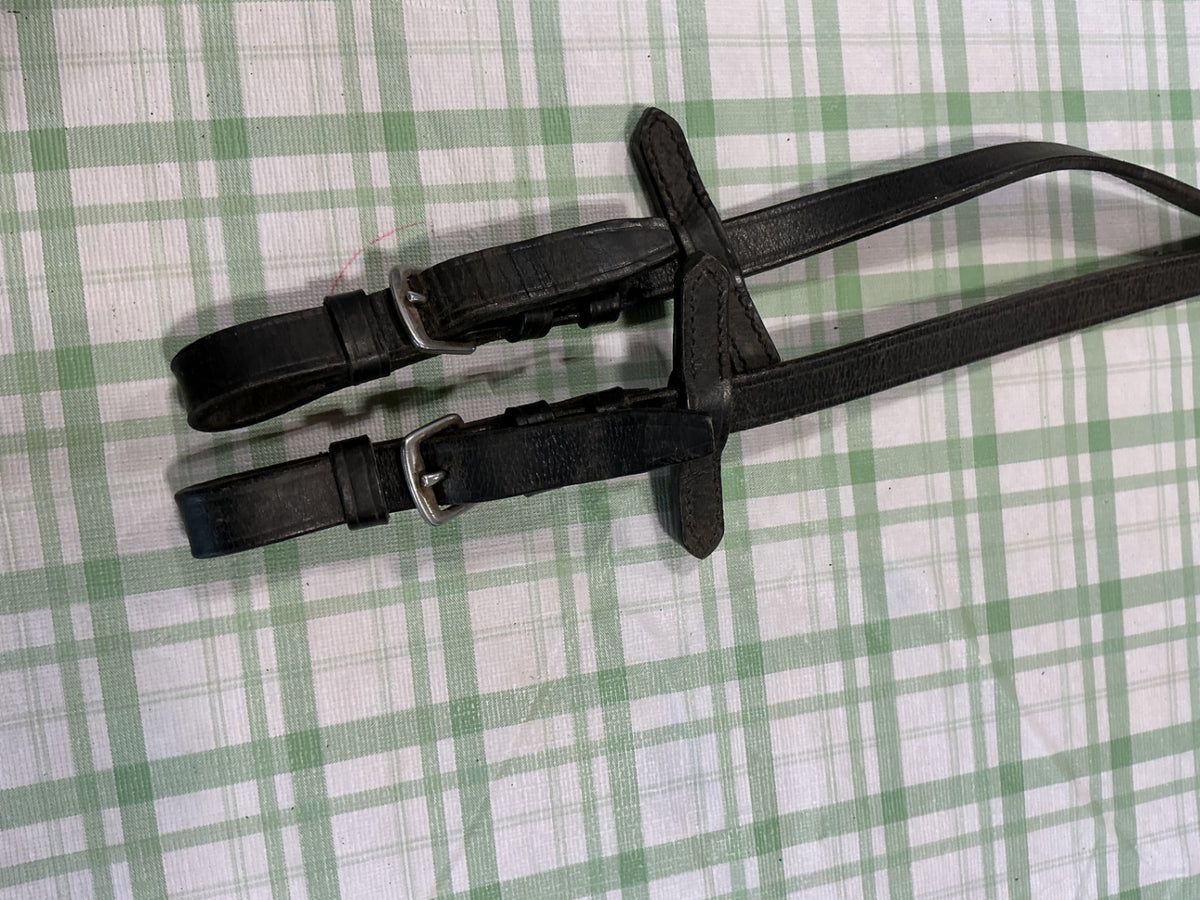 english riding reins black nylon 
