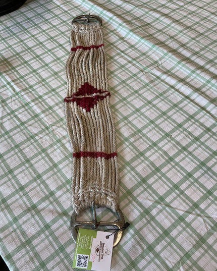western cinch rope 29" white and red 