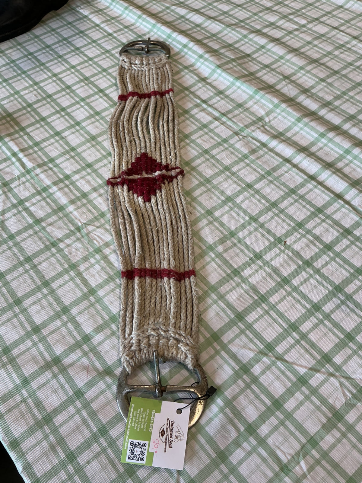 western cinch rope 29" white and red 