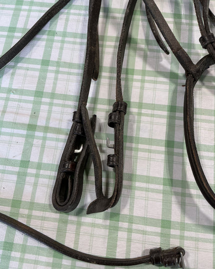 english bridle leather dark brown 