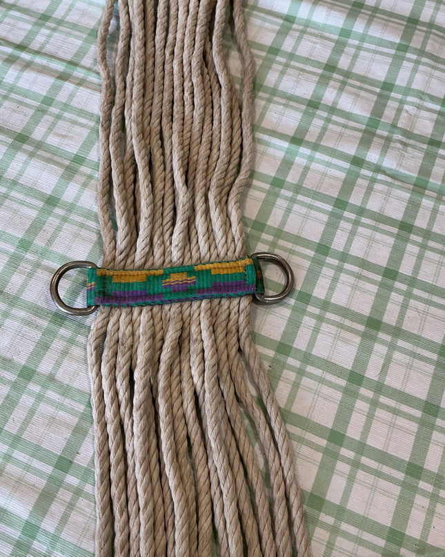 western rope cinch 34"purple green middle white cotton