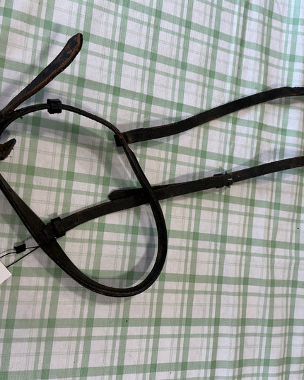 english nose band leather dark brown/black