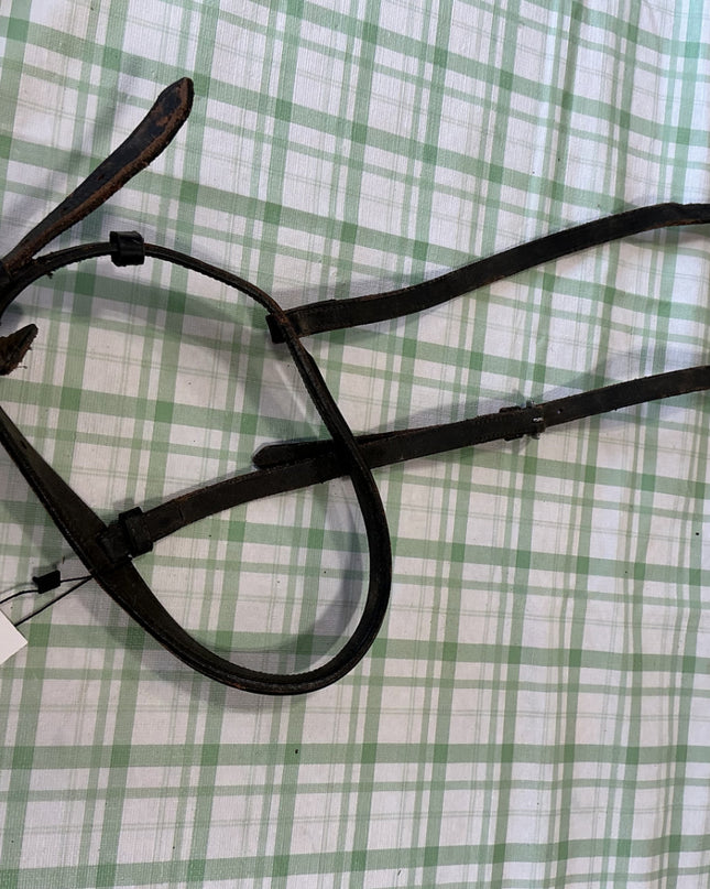 english nose band leather dark brown/black