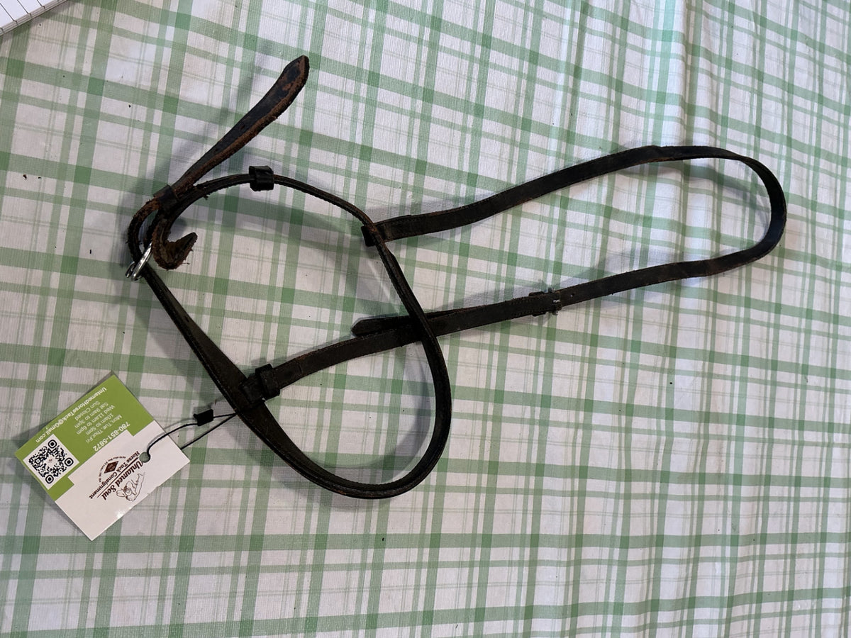 english nose band leather dark brown/black