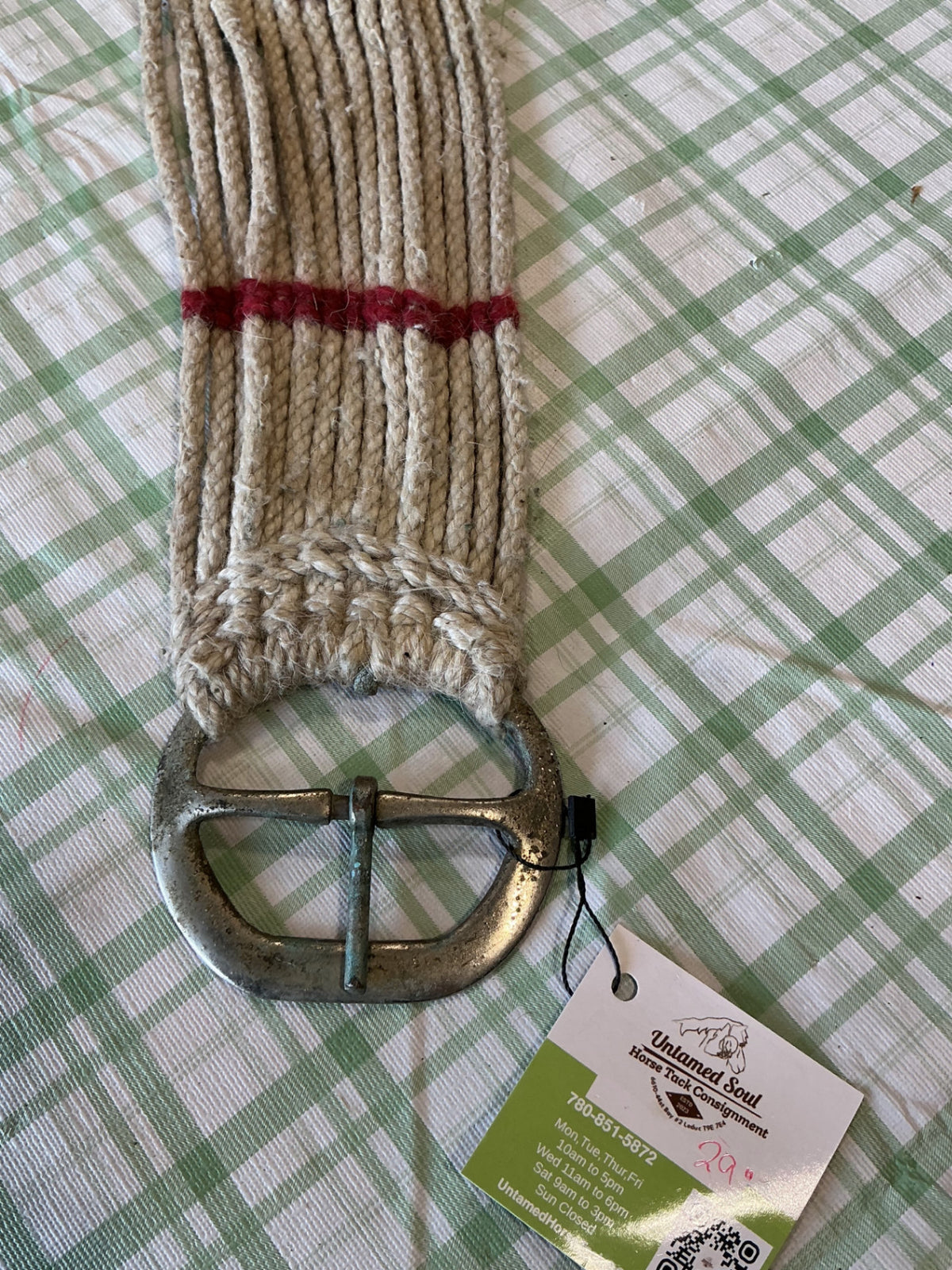 western cinch rope 29" white and red 