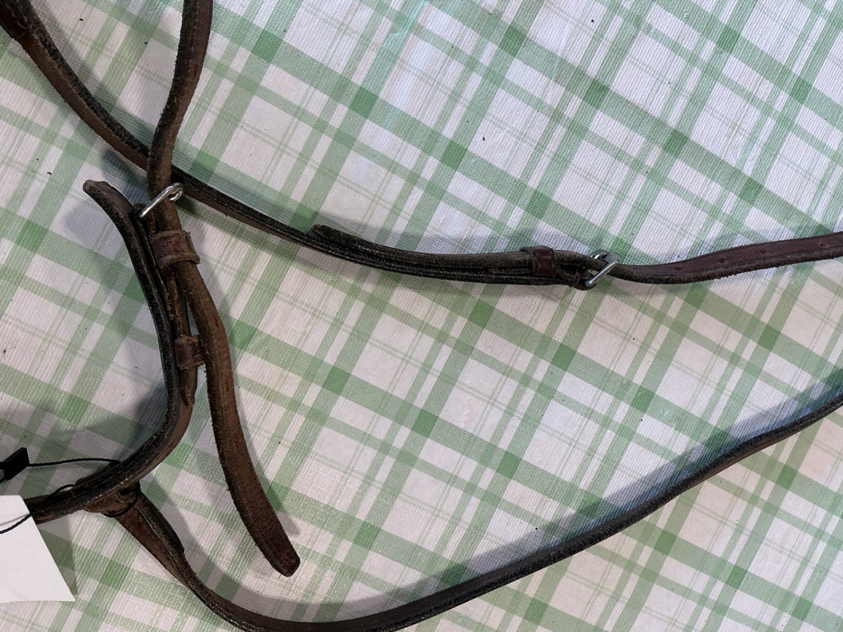 english nose band brown leather 
