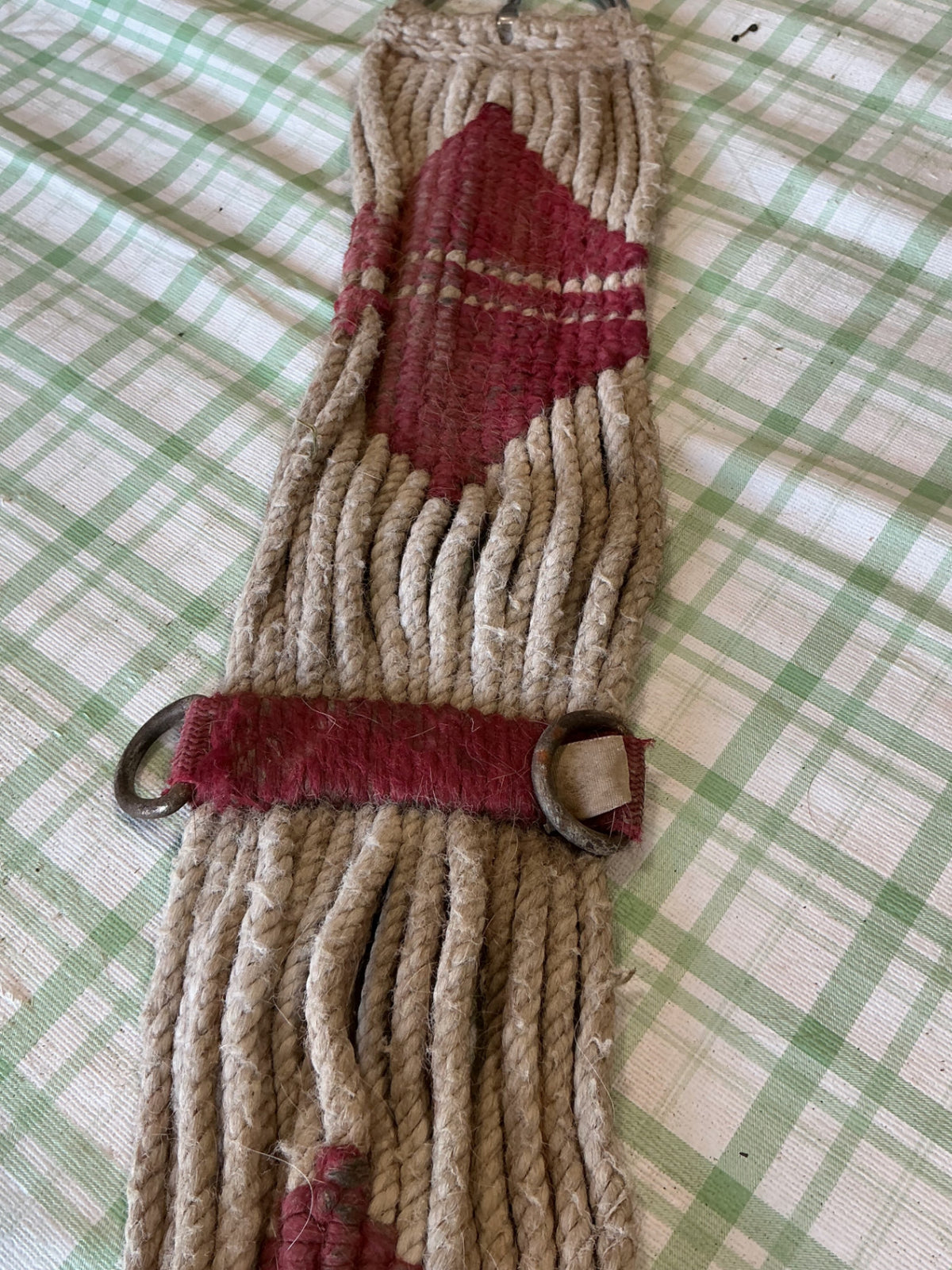 western rope cinch red and white 30"