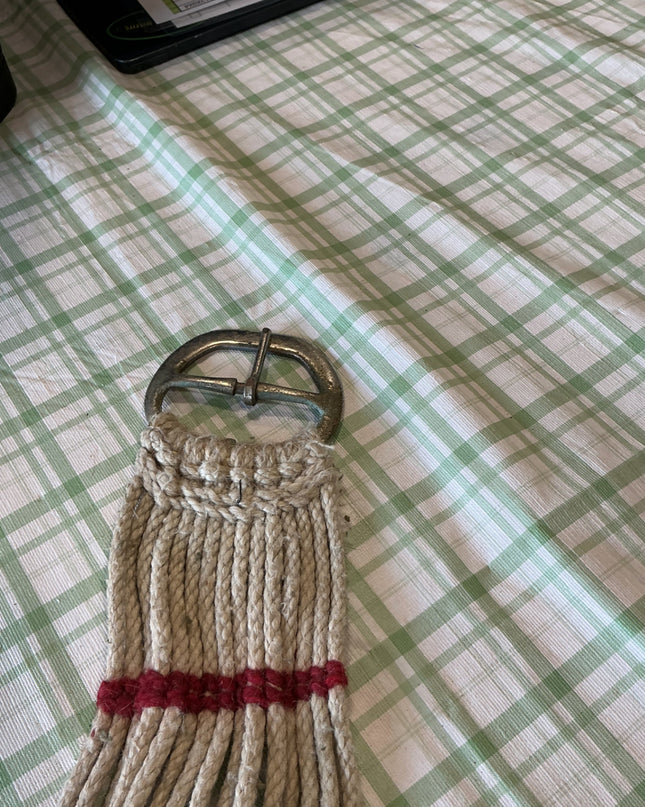 western cinch rope 29" white and red 