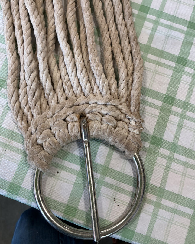 western rope cinch 34"purple green middle white cotton