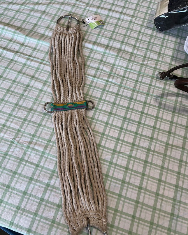 western rope cinch 34"purple green middle white cotton